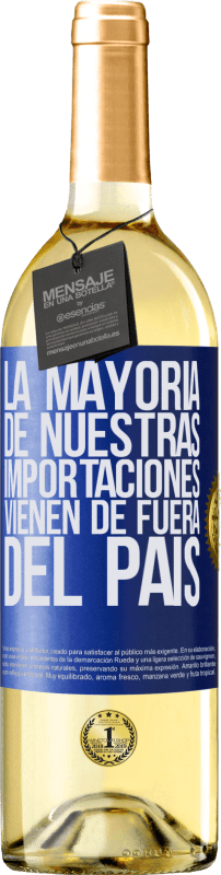 29,95 € | Vino Blanco Edición WHITE La mayoría de nuestras importaciones vienen de fuera del país Etiqueta Azul. Etiqueta personalizable Vino joven Cosecha 2025 Verdejo