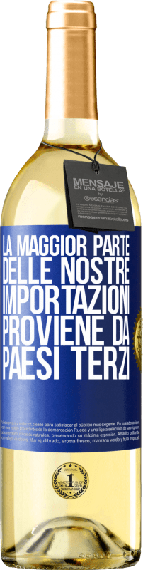 29,95 € | Vino bianco Edizione WHITE La maggior parte delle nostre importazioni proviene da paesi terzi Etichetta Blu. Etichetta personalizzabile Vino giovane Raccogliere 2025 Verdejo