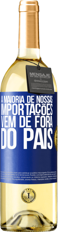 29,95 € | Vinho branco Edição WHITE A maioria de nossas importações vem de fora do país Etiqueta Azul. Etiqueta personalizável Vinho jovem Colheita 2024 Verdejo