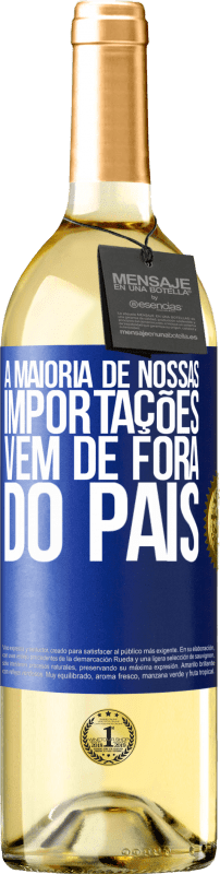 29,95 € | Vinho branco Edição WHITE A maioria de nossas importações vem de fora do país Etiqueta Azul. Etiqueta personalizável Vinho jovem Colheita 2025 Verdejo