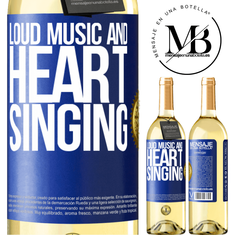 29,95 € Free Shipping | White Wine WHITE Edition The loud music and the heart singing Blue Label. Customizable label Young wine Harvest 2023 Verdejo