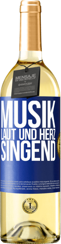 29,95 € | Weißwein WHITE Ausgabe Musik laut und Herz singend Blaue Markierung. Anpassbares Etikett Junger Wein Ernte 2023 Verdejo