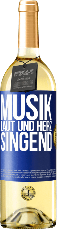 29,95 € | Weißwein WHITE Ausgabe Musik laut und Herz singend Blaue Markierung. Anpassbares Etikett Junger Wein Ernte 2024 Verdejo