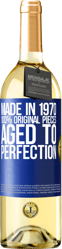 送料無料 | 白ワイン WHITEエディション 1970年製、100％オリジナルピース。Aged to perfection 青いタグ. カスタマイズ可能なラベル 若いワイン 収穫 2023 Verdejo