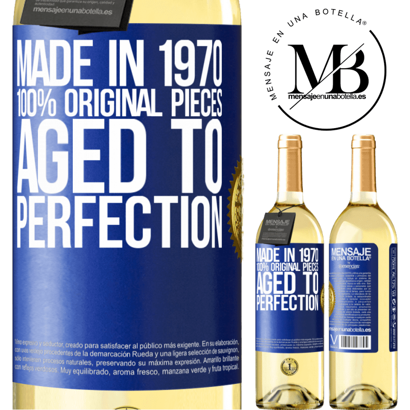 29,95 € Free Shipping | White Wine WHITE Edition Made in 1970, 100% original pieces. Aged to perfection Blue Label. Customizable label Young wine Harvest 2022 Verdejo