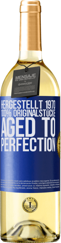 29,95 € | Weißwein WHITE Ausgabe Hergestellt 1970, 100% Originalstücke. Aged to perfection Blaue Markierung. Anpassbares Etikett Junger Wein Ernte 2024 Verdejo