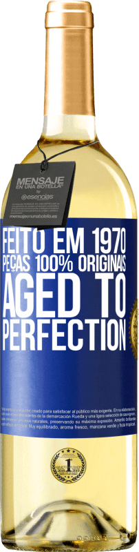 Envio grátis | Vinho branco Edição WHITE Feito em 1970, peças 100% originais. Aged to perfection Etiqueta Azul. Etiqueta personalizável Vinho jovem Colheita 2023 Verdejo