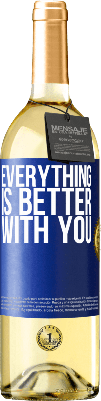29,95 € | Белое вино Издание WHITE С тобой все лучше Синяя метка. Настраиваемая этикетка Молодое вино Урожай 2023 Verdejo