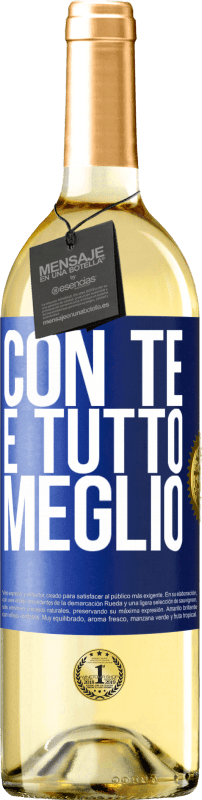 29,95 € | Vino bianco Edizione WHITE Con te è tutto meglio Etichetta Blu. Etichetta personalizzabile Vino giovane Raccogliere 2023 Verdejo