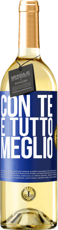 29,95 € | Vino bianco Edizione WHITE Con te è tutto meglio Etichetta Blu. Etichetta personalizzabile Vino giovane Raccogliere 2024 Verdejo