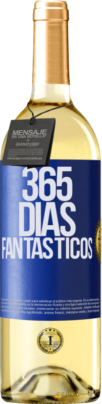 29,95 € | Vino Blanco Edición WHITE 365 días fantásticos Etiqueta Azul. Etiqueta personalizable Vino joven Cosecha 2024 Verdejo