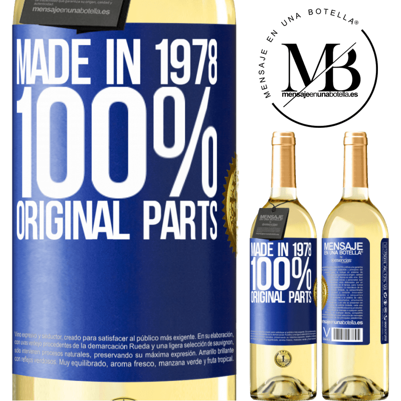 29,95 € Free Shipping | White Wine WHITE Edition Made in 1978. 100% original parts Blue Label. Customizable label Young wine Harvest 2022 Verdejo
