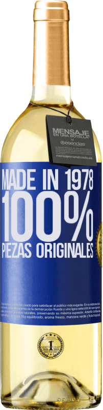 29,95 € Envío gratis | Vino Blanco Edición WHITE Made in 1978. 100% piezas originales Etiqueta Azul. Etiqueta personalizable Vino joven Cosecha 2024 Verdejo