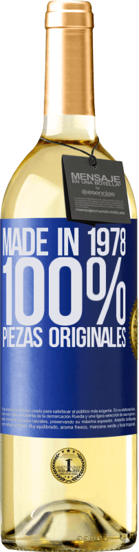 29,95 € Envío gratis | Vino Blanco Edición WHITE Made in 1978. 100% piezas originales Etiqueta Azul. Etiqueta personalizable Vino joven Cosecha 2025 Verdejo