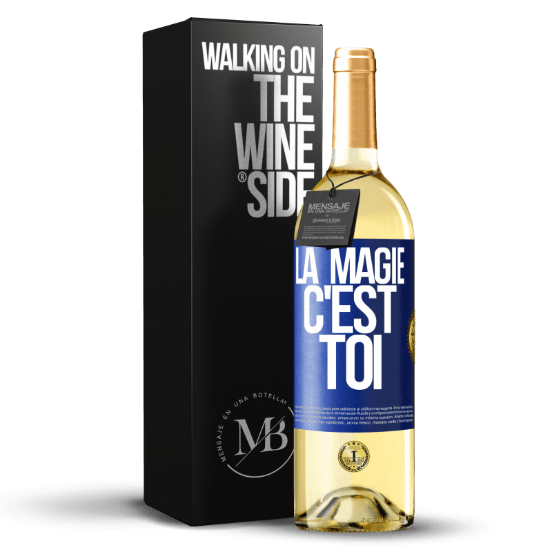 29,95 € Envoi gratuit | Vin blanc Édition WHITE La magie c'est toi Étiquette Bleue. Étiquette personnalisable Vin jeune Récolte 2024 Verdejo