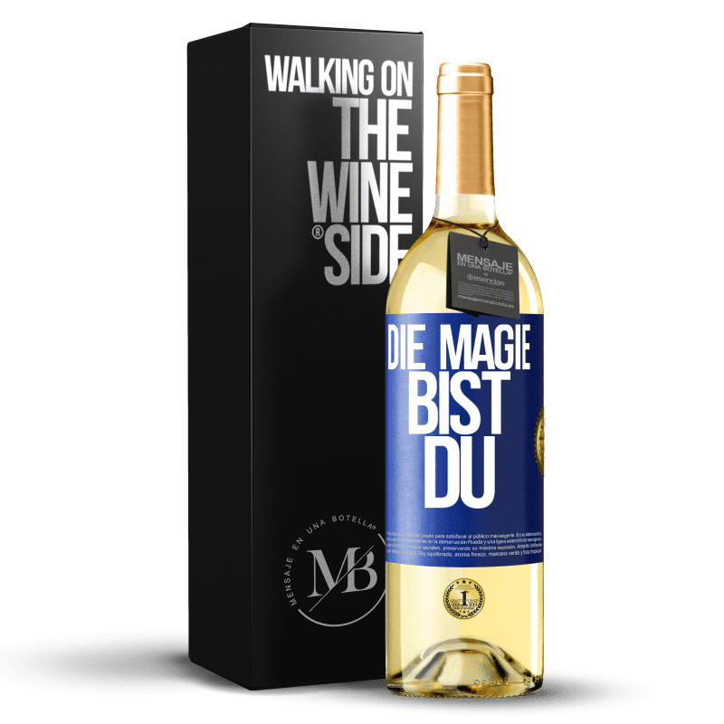 29,95 € Kostenloser Versand | Weißwein WHITE Ausgabe Die Magie bist du Blaue Markierung. Anpassbares Etikett Junger Wein Ernte 2024 Verdejo