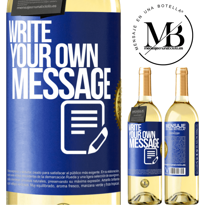 29,95 € Free Shipping | White Wine WHITE Edition Write your own message Blue Label. Customizable label Young wine Harvest 2023 Verdejo