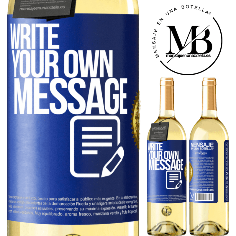 29,95 € Free Shipping | White Wine WHITE Edition Write your own message Blue Label. Customizable label Young wine Harvest 2024 Verdejo