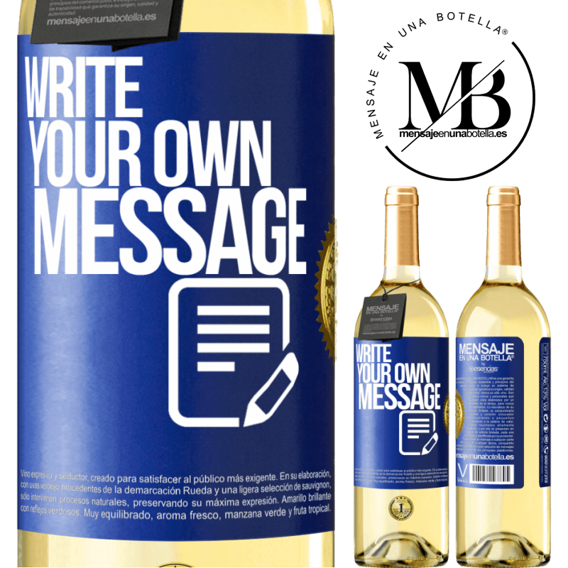 29,95 € Free Shipping | White Wine WHITE Edition Write your own message Blue Label. Customizable label Young wine Harvest 2025 Verdejo