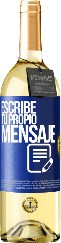 29,95 € | Vino Blanco Edición WHITE Escribe tu propio mensaje Etiqueta Azul. Etiqueta personalizable Vino joven Cosecha 2023 Verdejo