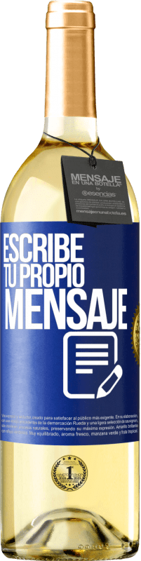 29,95 € Envío gratis | Vino Blanco Edición WHITE Escribe tu propio mensaje Etiqueta Azul. Etiqueta personalizable Vino joven Cosecha 2025 Verdejo
