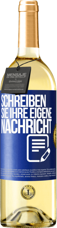 29,95 € | Weißwein WHITE Ausgabe Schreib deine eigene Nachricht Blaue Markierung. Anpassbares Etikett Junger Wein Ernte 2023 Verdejo
