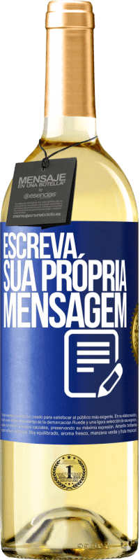 29,95 € | Vinho branco Edição WHITE Escreva sua própria mensagem Etiqueta Azul. Etiqueta personalizável Vinho jovem Colheita 2023 Verdejo