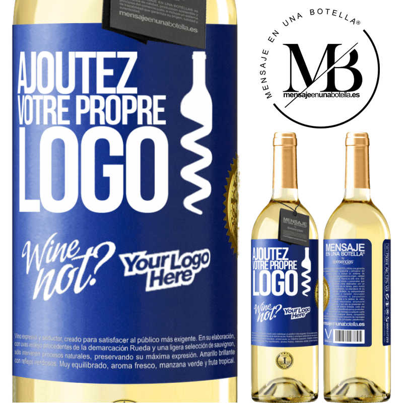 29,95 € Envoi gratuit | Vin blanc Édition WHITE Ajoutez votre propre logo Étiquette Bleue. Étiquette personnalisable Vin jeune Récolte 2023 Verdejo