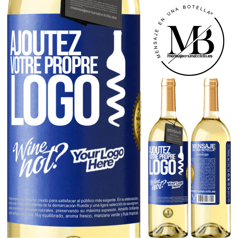 29,95 € Envoi gratuit | Vin blanc Édition WHITE Ajoutez votre propre logo Étiquette Bleue. Étiquette personnalisable Vin jeune Récolte 2025 Verdejo