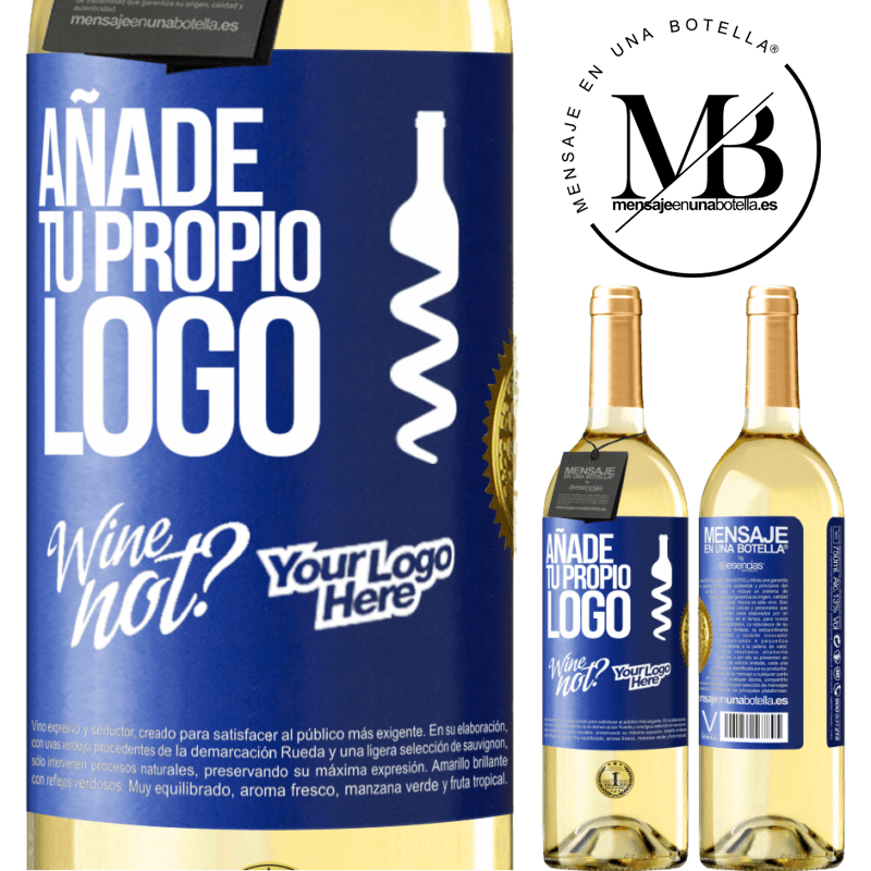 29,95 € Envío gratis | Vino Blanco Edición WHITE Añade tu propio logo Etiqueta Azul. Etiqueta personalizable Vino joven Cosecha 2023 Verdejo