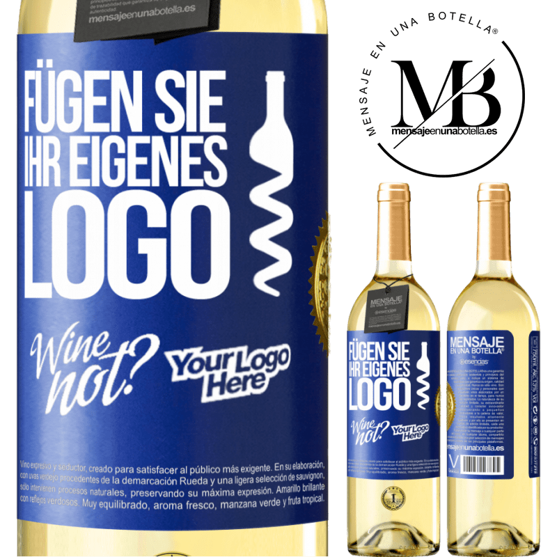 29,95 € Kostenloser Versand | Weißwein WHITE Ausgabe Füge dein eigenes Logo hinzu Blaue Markierung. Anpassbares Etikett Junger Wein Ernte 2023 Verdejo