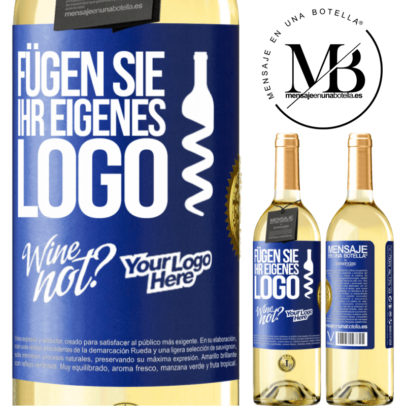 29,95 € Kostenloser Versand | Weißwein WHITE Ausgabe Füge dein eigenes Logo hinzu Blaue Markierung. Anpassbares Etikett Junger Wein Ernte 2024 Verdejo