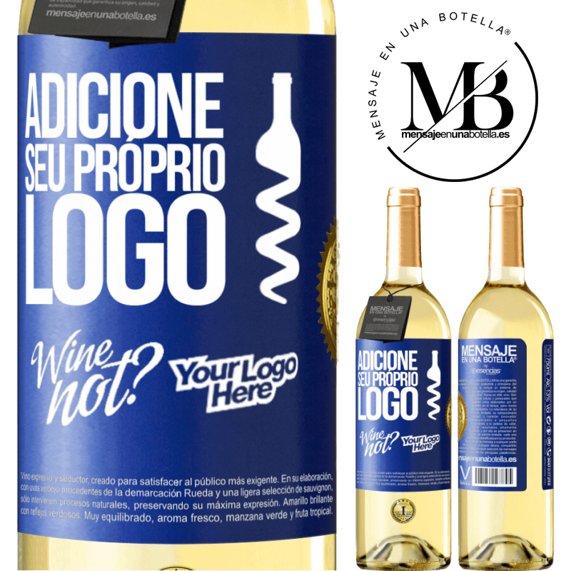 29,95 € Envio grátis | Vinho branco Edição WHITE Adicione seu próprio logo Etiqueta Azul. Etiqueta personalizável Vinho jovem Colheita 2023 Verdejo