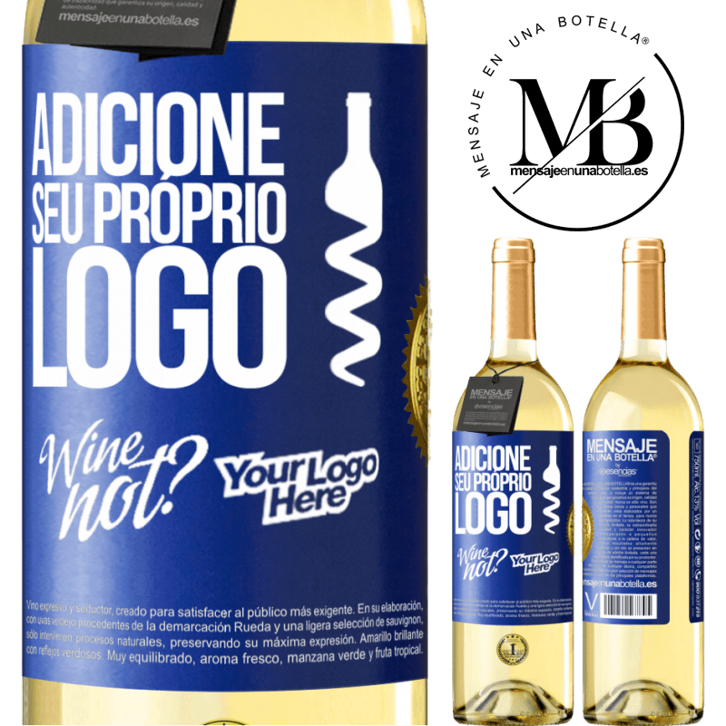 29,95 € Envio grátis | Vinho branco Edição WHITE Adicione seu próprio logo Etiqueta Azul. Etiqueta personalizável Vinho jovem Colheita 2024 Verdejo