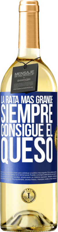 Envío gratis | Vino Blanco Edición WHITE La rata más grande siempre consigue el queso Etiqueta Azul. Etiqueta personalizable Vino joven Cosecha 2023 Verdejo