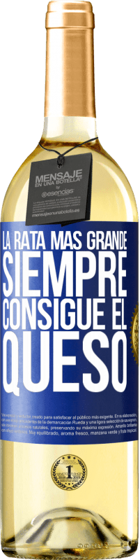 29,95 € | Vino Blanco Edición WHITE La rata más grande siempre consigue el queso Etiqueta Azul. Etiqueta personalizable Vino joven Cosecha 2025 Verdejo