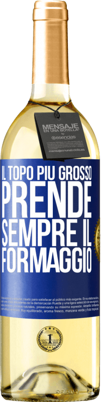 Spedizione Gratuita | Vino bianco Edizione WHITE Il topo più grosso prende sempre il formaggio Etichetta Blu. Etichetta personalizzabile Vino giovane Raccogliere 2023 Verdejo