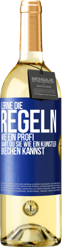 29,95 € | Weißwein WHITE Ausgabe Lerne die Regeln wie ein Profi, damit du sie wie ein Künstler brechen kannst Blaue Markierung. Anpassbares Etikett Junger Wein Ernte 2024 Verdejo