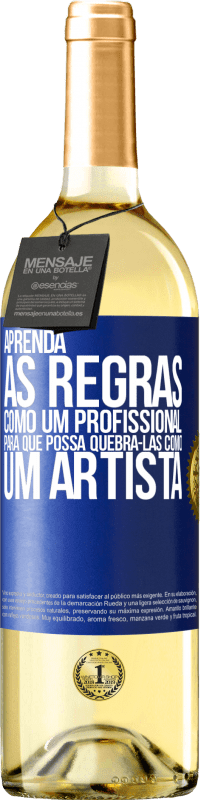 29,95 € | Vinho branco Edição WHITE Aprenda as regras como um profissional para que possa quebrá-las como um artista Etiqueta Azul. Etiqueta personalizável Vinho jovem Colheita 2024 Verdejo