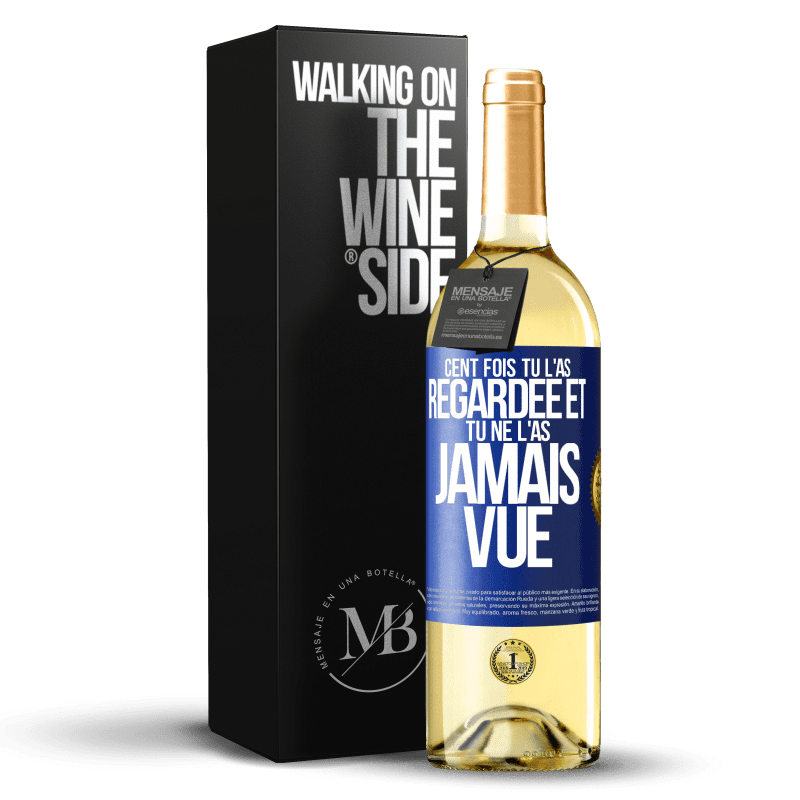 29,95 € Envoi gratuit | Vin blanc Édition WHITE Cent fois tu l'as regardée et tu ne l'as jamais vue Étiquette Bleue. Étiquette personnalisable Vin jeune Récolte 2024 Verdejo