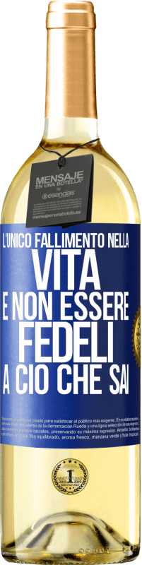 29,95 € Spedizione Gratuita | Vino bianco Edizione WHITE L'unico fallimento nella vita è non essere fedeli a ciò che sai Etichetta Blu. Etichetta personalizzabile Vino giovane Raccogliere 2023 Verdejo