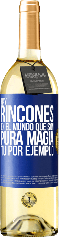 29,95 € Envío gratis | Vino Blanco Edición WHITE Hay rincones en el mundo que son pura magia. Tú por ejemplo Etiqueta Azul. Etiqueta personalizable Vino joven Cosecha 2025 Verdejo