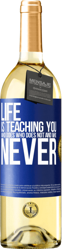 Free Shipping | White Wine WHITE Edition Life is teaching you who does, who does not and who never Blue Label. Customizable label Young wine Harvest 2023 Verdejo