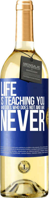 29,95 € Free Shipping | White Wine WHITE Edition Life is teaching you who does, who does not and who never Blue Label. Customizable label Young wine Harvest 2025 Verdejo