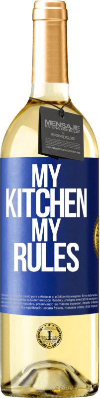 Free Shipping | White Wine WHITE Edition My kitchen, my rules Blue Label. Customizable label Young wine Harvest 2023 Verdejo