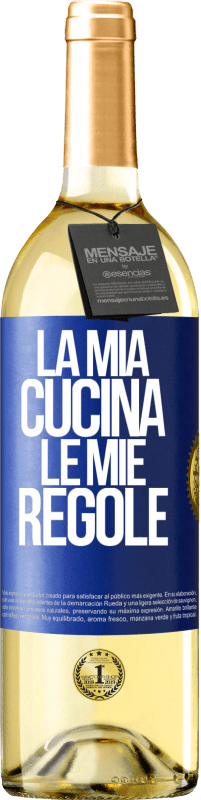 Spedizione Gratuita | Vino bianco Edizione WHITE La mia cucina, le mie regole Etichetta Blu. Etichetta personalizzabile Vino giovane Raccogliere 2023 Verdejo