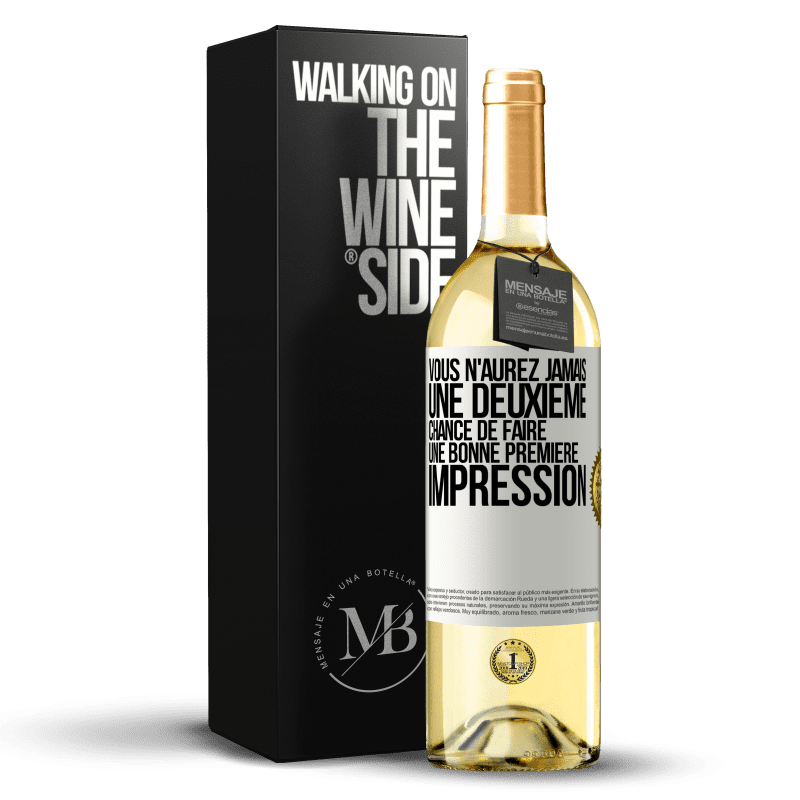 29,95 € Envoi gratuit | Vin blanc Édition WHITE Vous n'aurez jamais une deuxième chance de faire une bonne première impression Étiquette Blanche. Étiquette personnalisable Vin jeune Récolte 2024 Verdejo