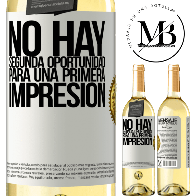29,95 € Envío gratis | Vino Blanco Edición WHITE No hay una segunda oportunidad para una primera impresión Etiqueta Blanca. Etiqueta personalizable Vino joven Cosecha 2025 Verdejo