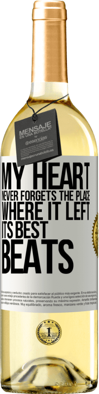 29,95 € | Белое вино Издание WHITE Мое сердце никогда не забывает место, где оно оставило свои лучшие удары Белая этикетка. Настраиваемая этикетка Молодое вино Урожай 2023 Verdejo