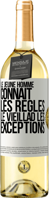 29,95 € Envoi gratuit | Vin blanc Édition WHITE Le jeune homme connaît les règles, le vieillad les exceptions Étiquette Blanche. Étiquette personnalisable Vin jeune Récolte 2025 Verdejo